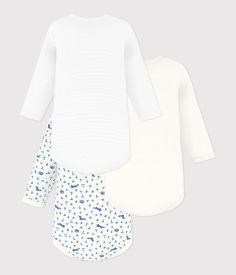 PACK OF LONG-SLEEVED FOX PRINT COTTON BODIES FOR BABIES