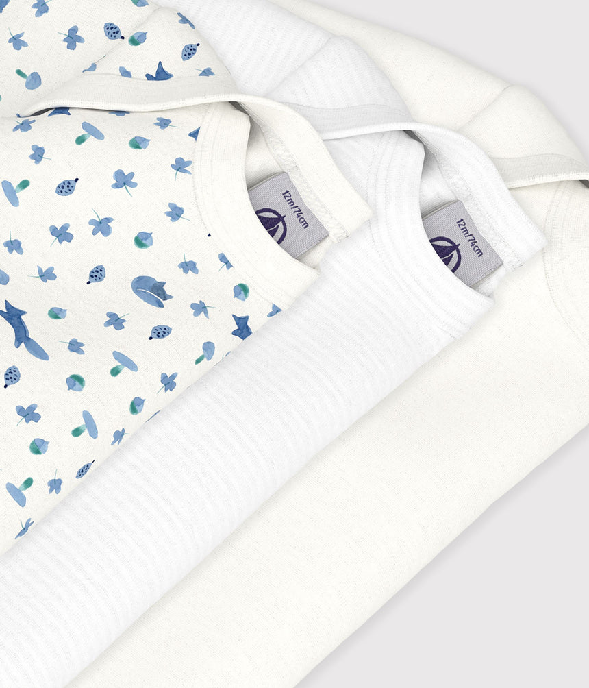 PACK OF LONG-SLEEVED FOX PRINT COTTON BODIES FOR BABIES