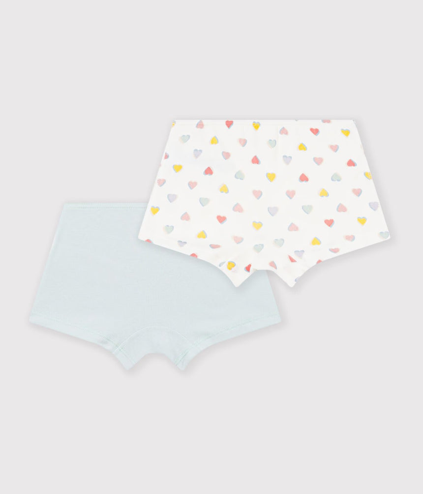 PACK OF CHILDREN'S LONG COTTON SHORTIES WITH HEARTS