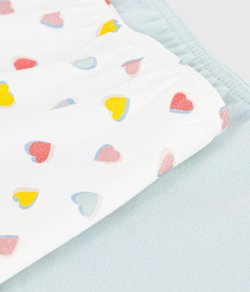 PACK OF CHILDREN'S LONG COTTON SHORTIES WITH HEARTS