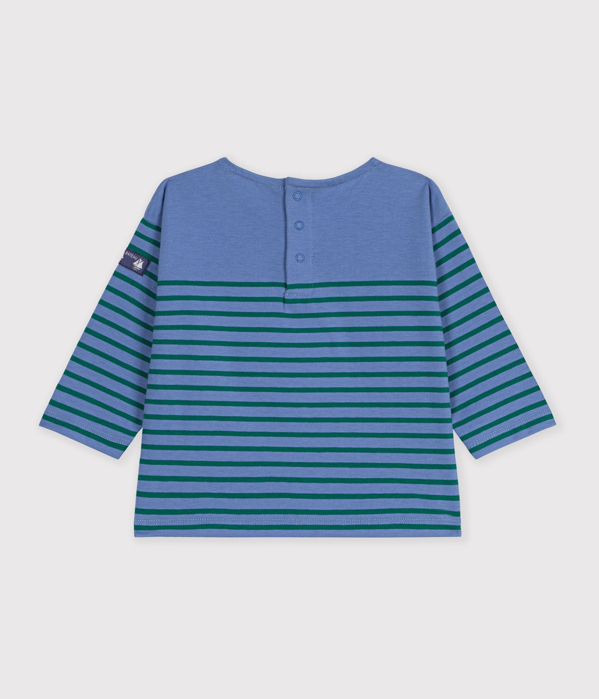 BABIES' LONG-SLEEVED STRIPY COTTON T-SHIRT