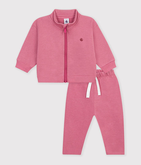 BABIES' SWEATSHIRT AND TROUSERS SET IN PLAIN COTTON