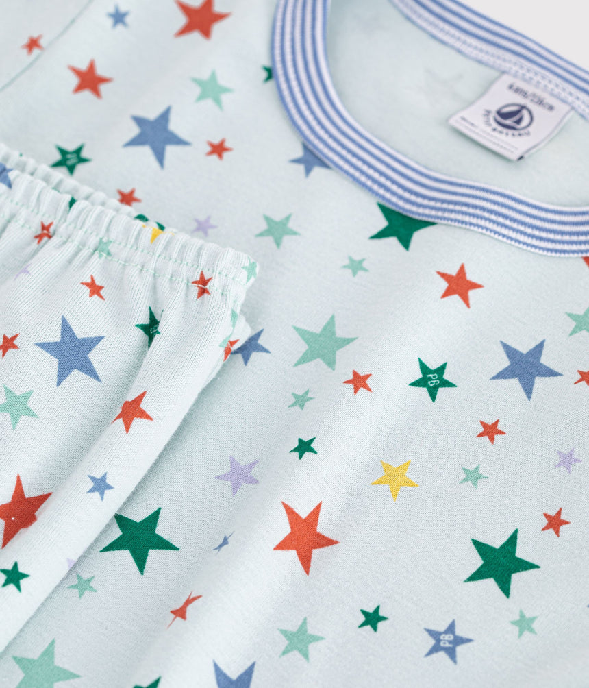 CHILDREN'S PRINTED COTTON PYJAMAS WITH SHORT SLEEVES AND LONG LEGS