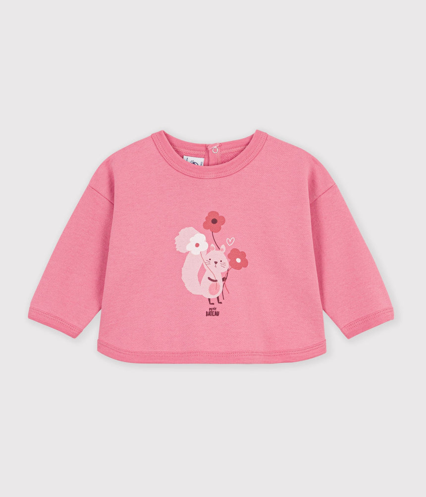 BABIES' ANIMAL PRINT COTTON SWEATSHIRT