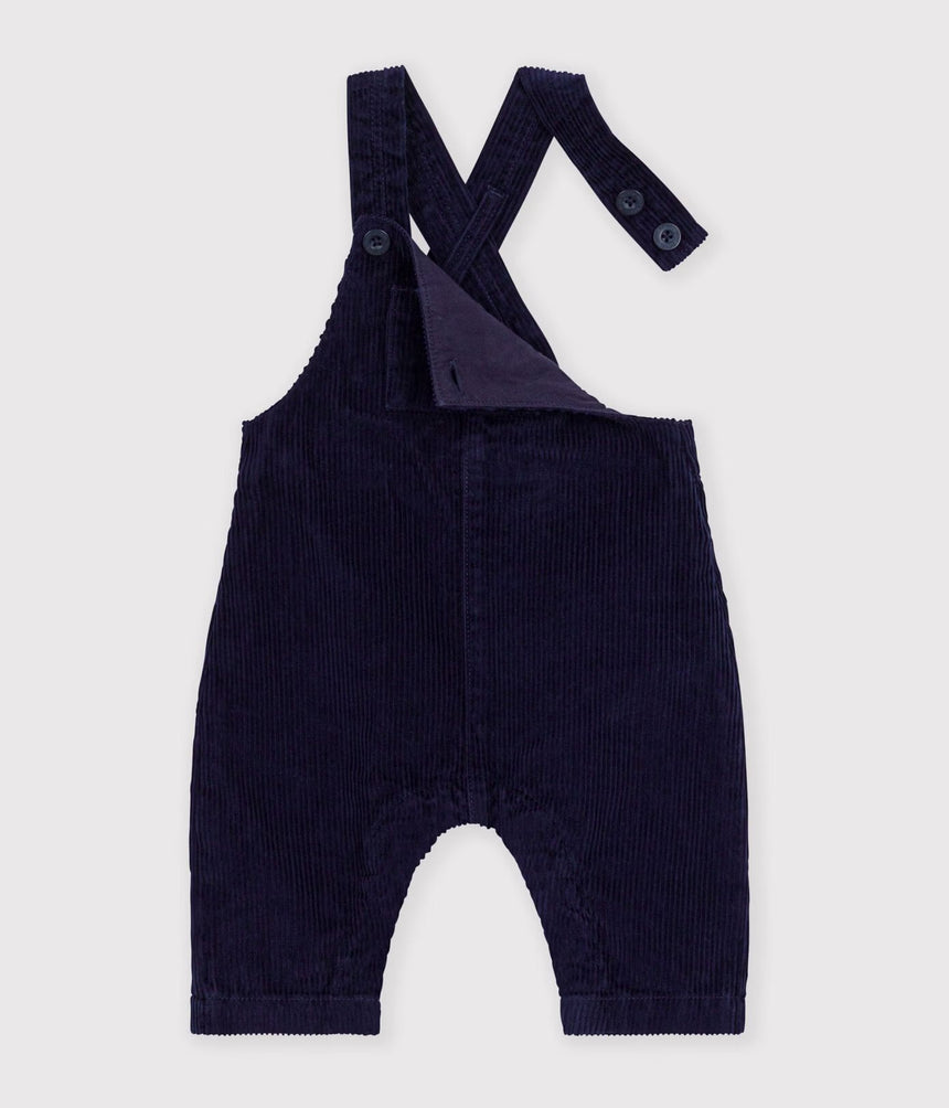 BABIES' LONG-LEG DUNGAREES IN PLAIN CORDUROY