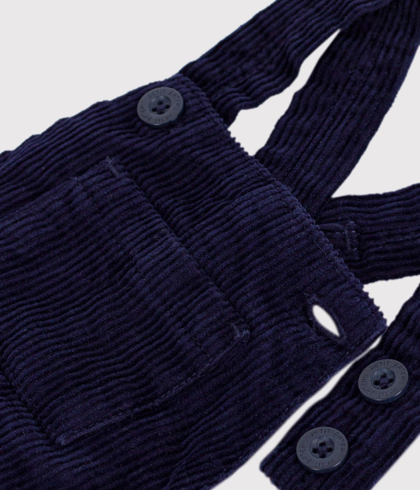 BABIES' LONG-LEG DUNGAREES IN PLAIN CORDUROY