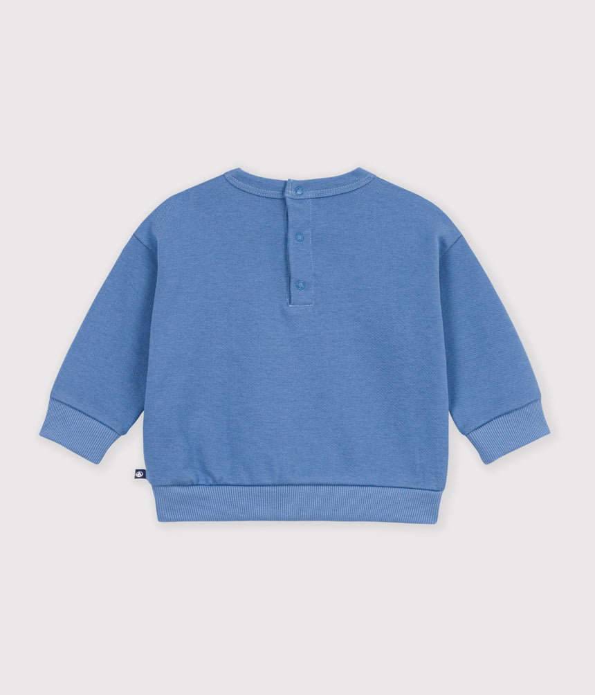 BABIES' SWEATSHIRT IN PLAIN COTTON WITH EMBROIDERY