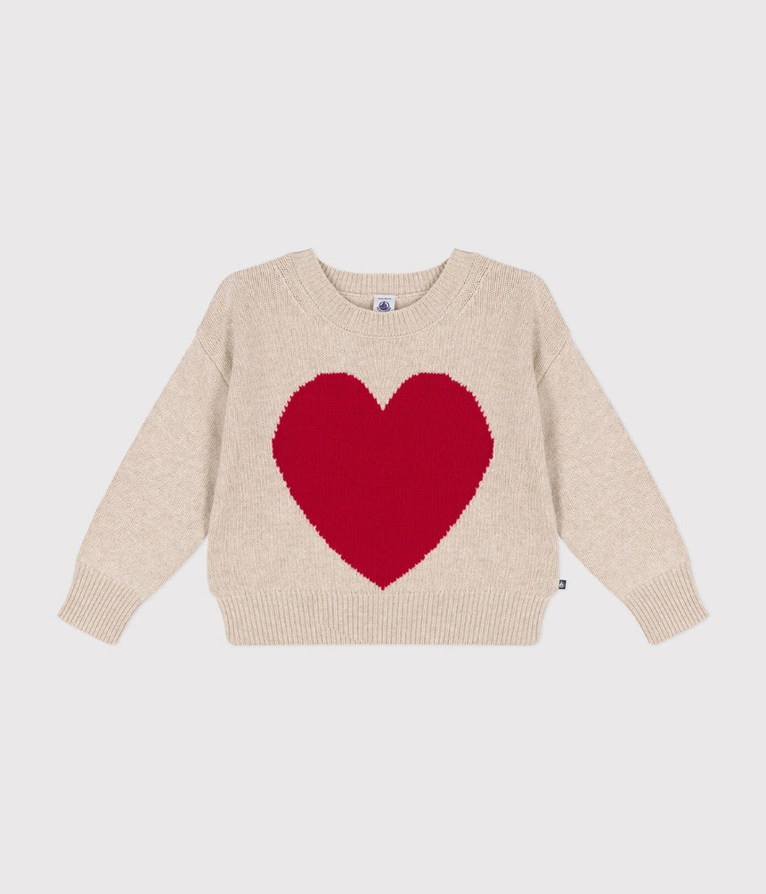 GIRLS' WOOL AND COTTON JUMPER